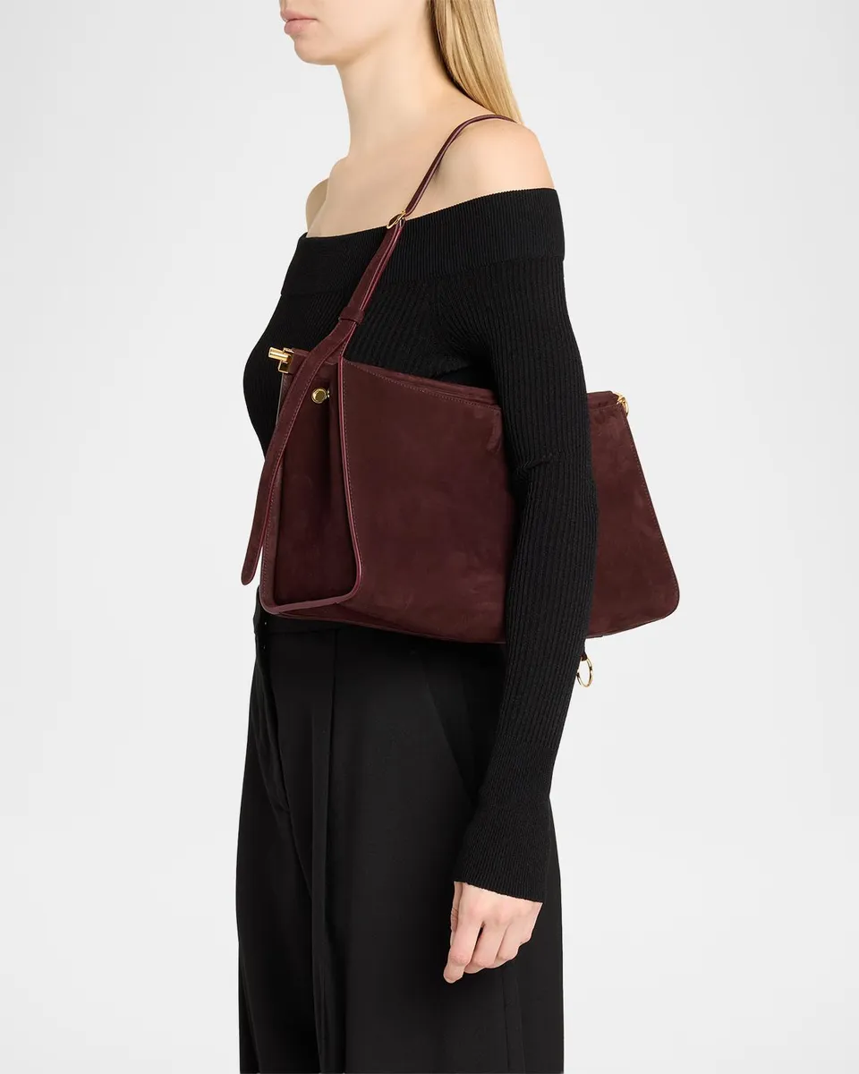 Alaïa Le Click Large East-West Suede Shoulder Bag | Thumbnail 2