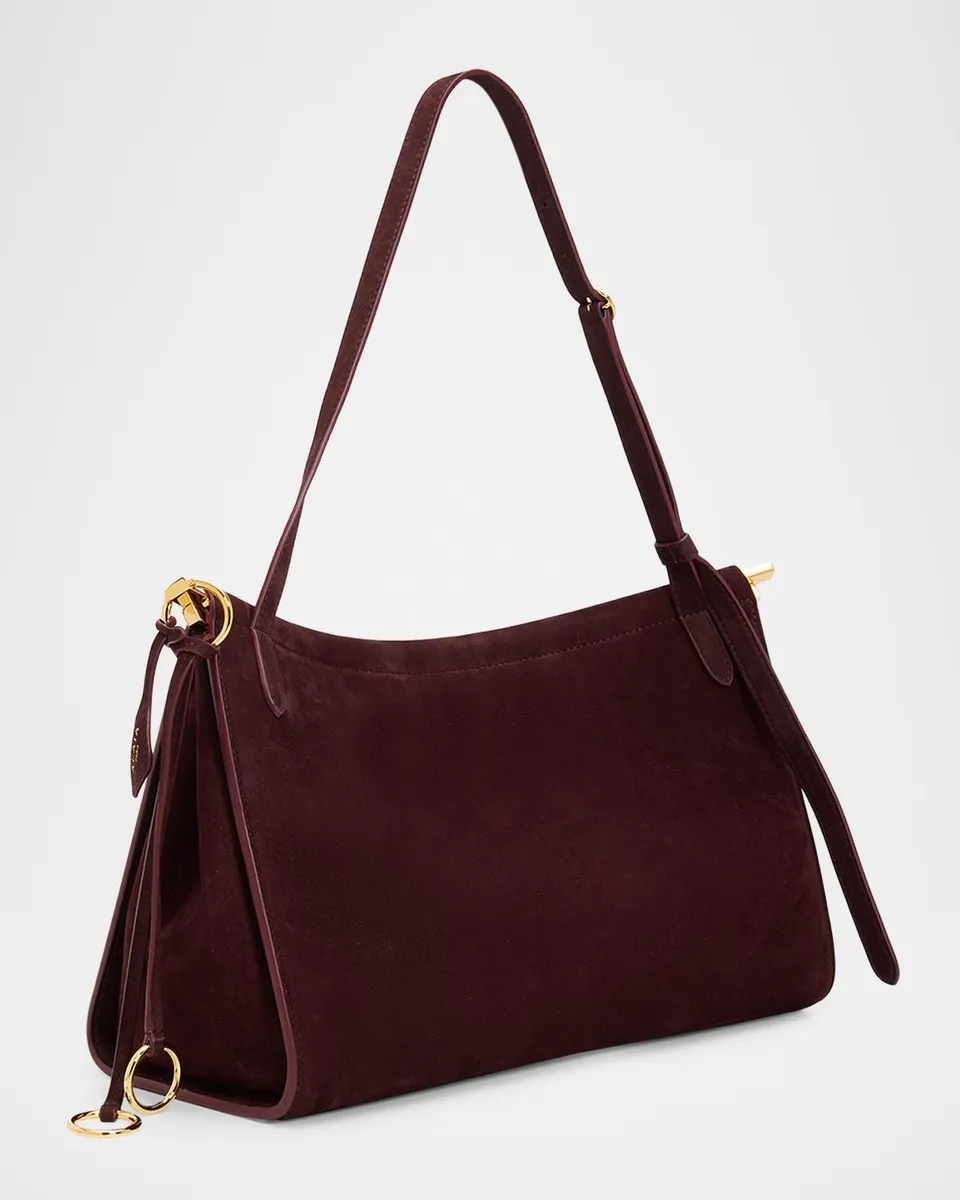 Alaïa Le Click Large East-West Suede Shoulder Bag | Thumbnail 3