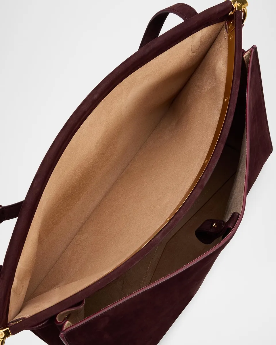 Alaïa Le Click Large East-West Suede Shoulder Bag | Thumbnail 4
