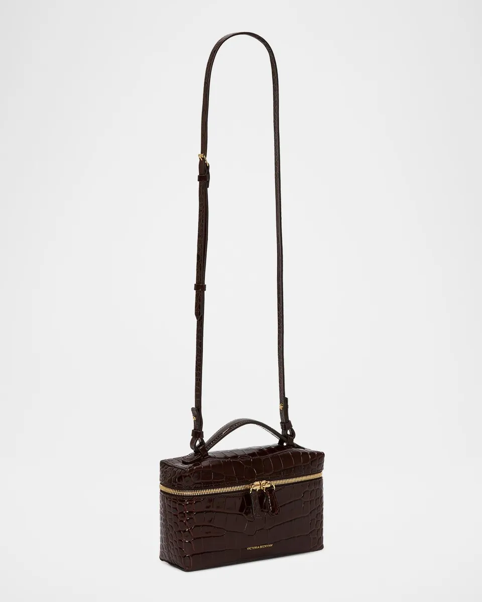 Victoria Beckham Dorian Croc-Embossed Vanity Crossbody Bag | Thumbnail 2