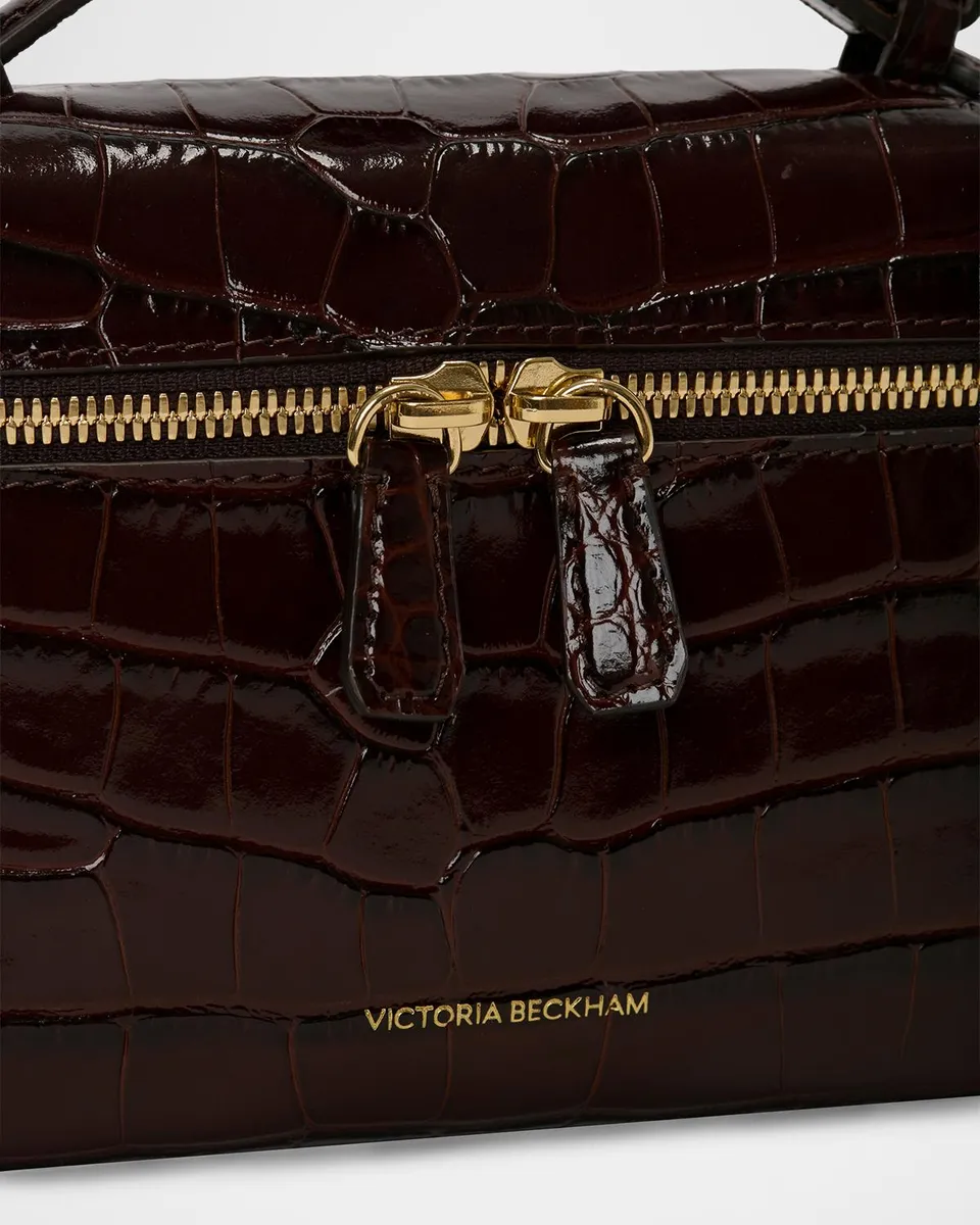 Victoria Beckham Dorian Croc-Embossed Vanity Crossbody Bag | Thumbnail 3