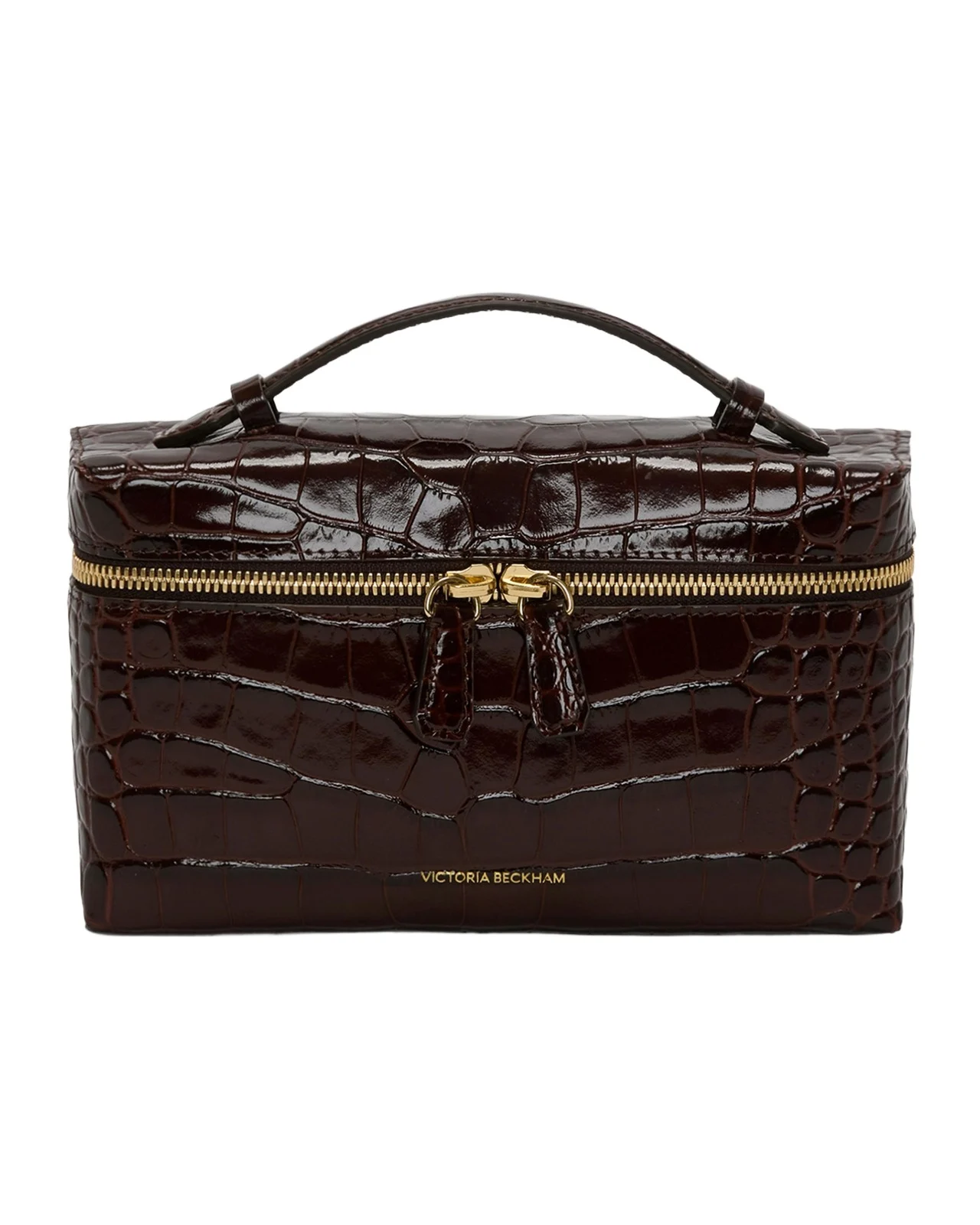 Dorian Croc-Embossed Vanity Crossbody Bag Dorian Croc-Embossed Vanity Crossbody Bag