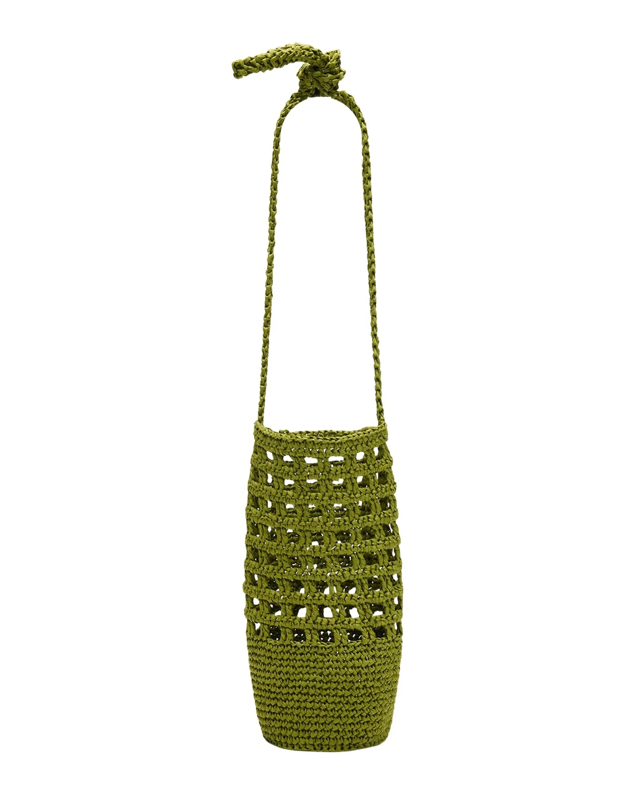 A.L.C. Rita Crochet Raffia Cylindrical Shoulder Bag