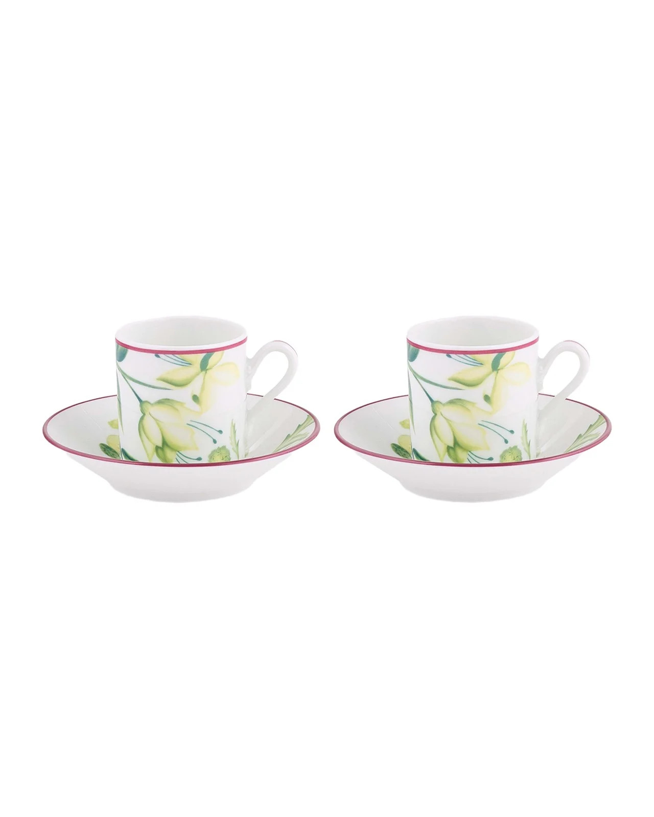 GINORI 1735 Florenza 7.75 oz. Espresso Cups & Saucers, Set of 2