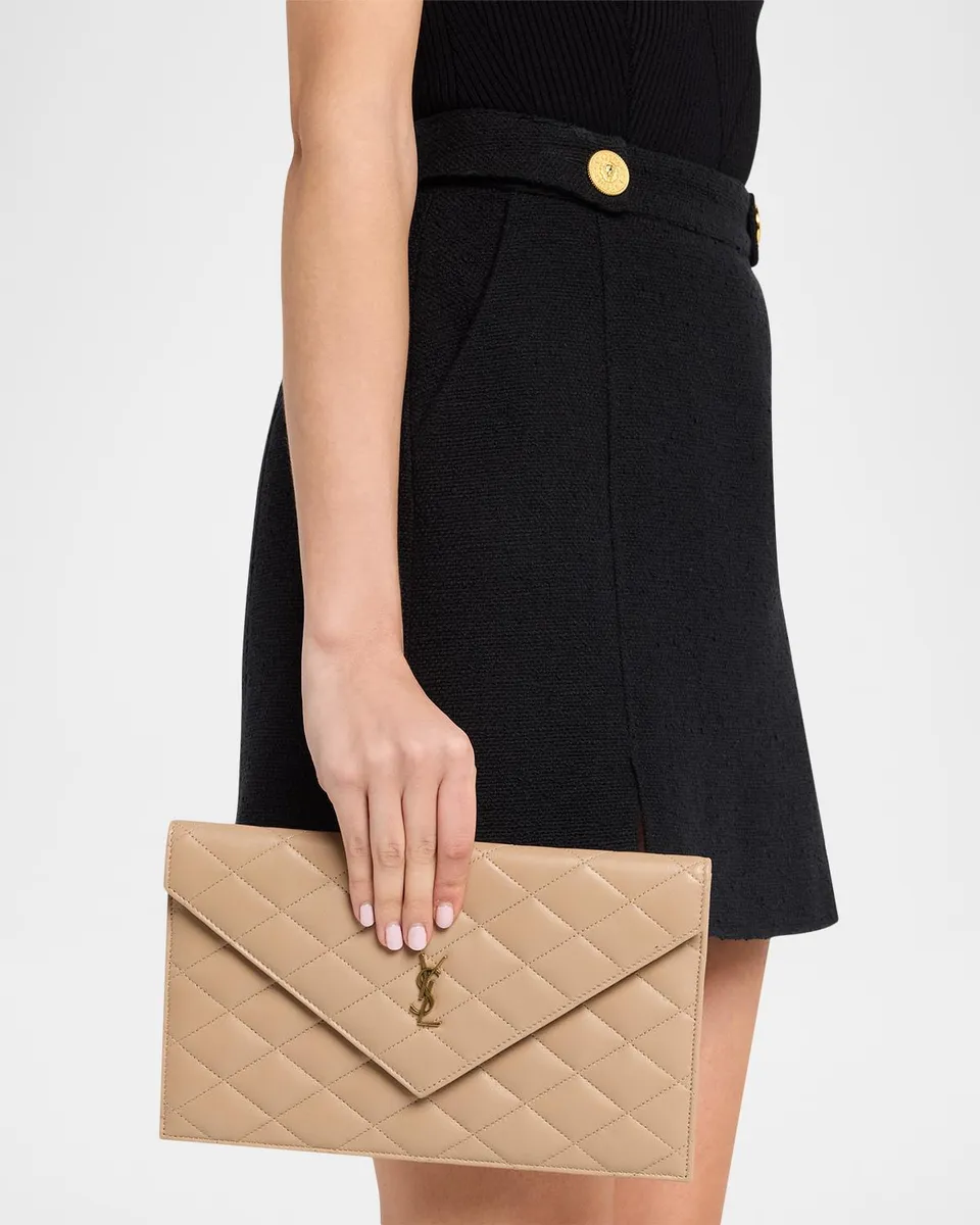 Saint Laurent Paris Pouch in Lambskin Leather | Thumbnail 2 Saint Laurent Paris Pouch in Lambskin Leather | Thumbnail 2