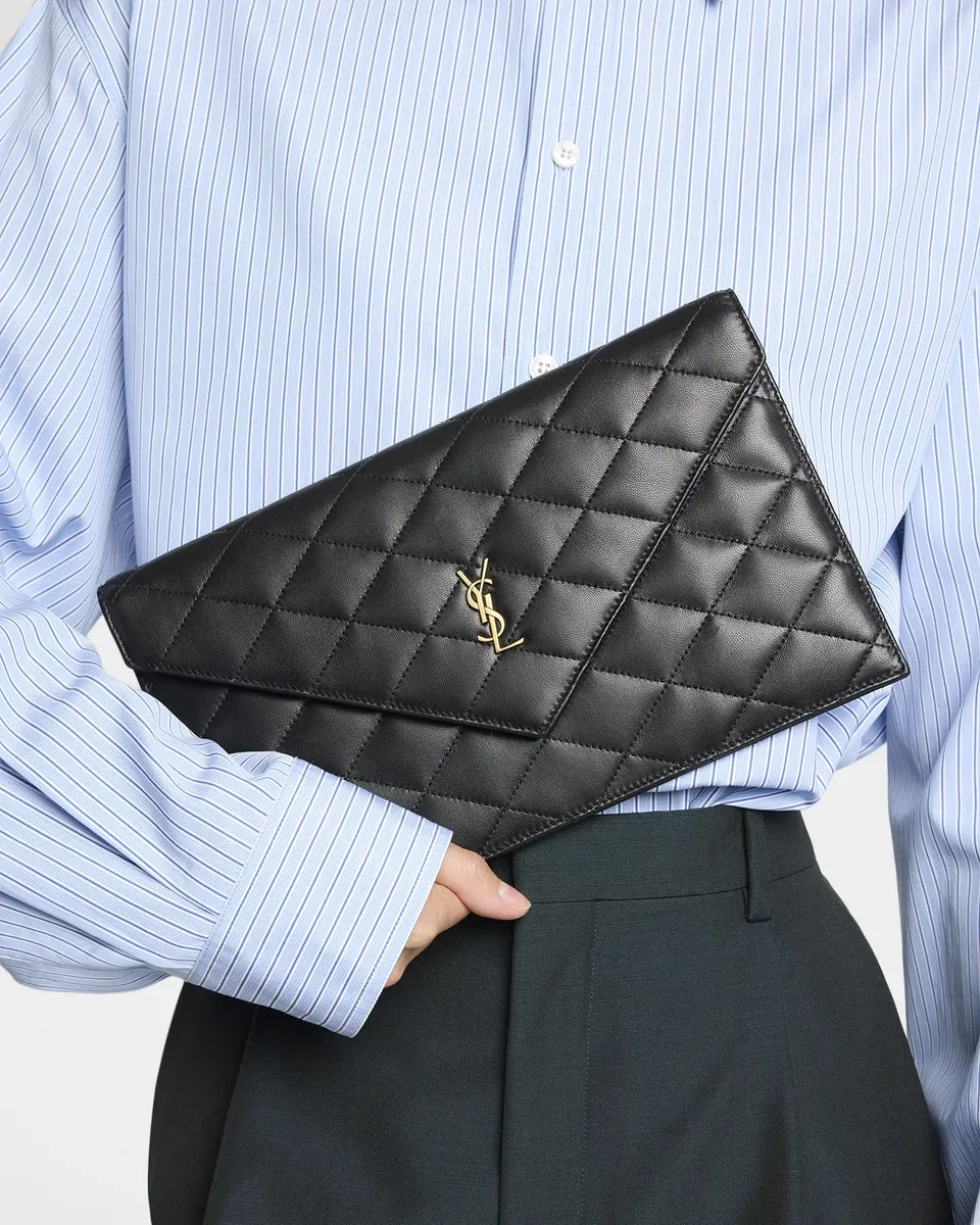 Saint Laurent Paris Pouch in Lambskin Leather | Thumbnail 2 Saint Laurent Paris Pouch in Lambskin Leather | Thumbnail 2
