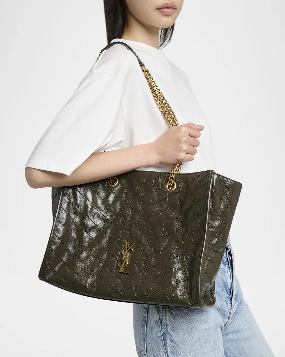 Saint Laurent Niki YSL Chevron Quilted Shopping Tote Bag | Thumbnail 2 Saint Laurent Niki YSL Chevron Quilted Shopping Tote Bag | Thumbnail 2