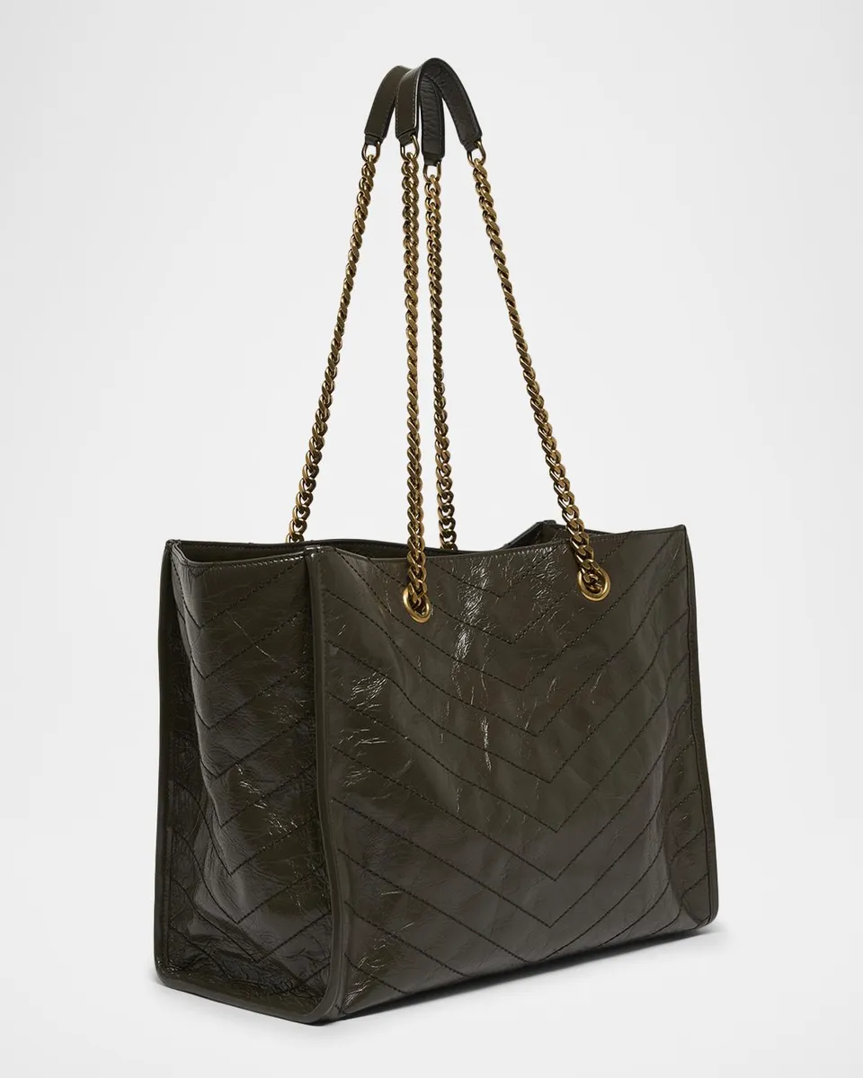 Saint Laurent Niki YSL Chevron Quilted Shopping Tote Bag | Thumbnail 3 Saint Laurent Niki YSL Chevron Quilted Shopping Tote Bag | Thumbnail 3