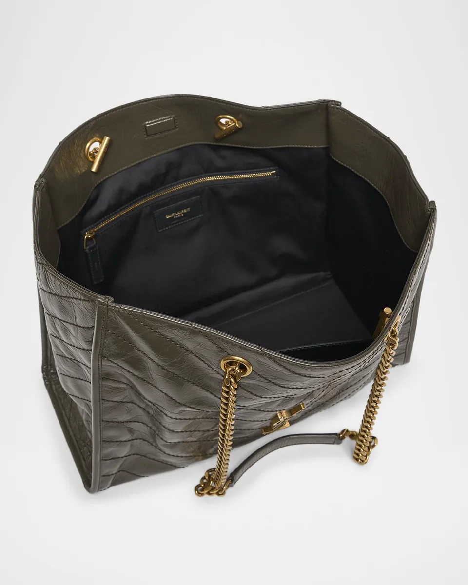 Saint Laurent Niki YSL Chevron Quilted Shopping Tote Bag | Thumbnail 4 Saint Laurent Niki YSL Chevron Quilted Shopping Tote Bag | Thumbnail 4