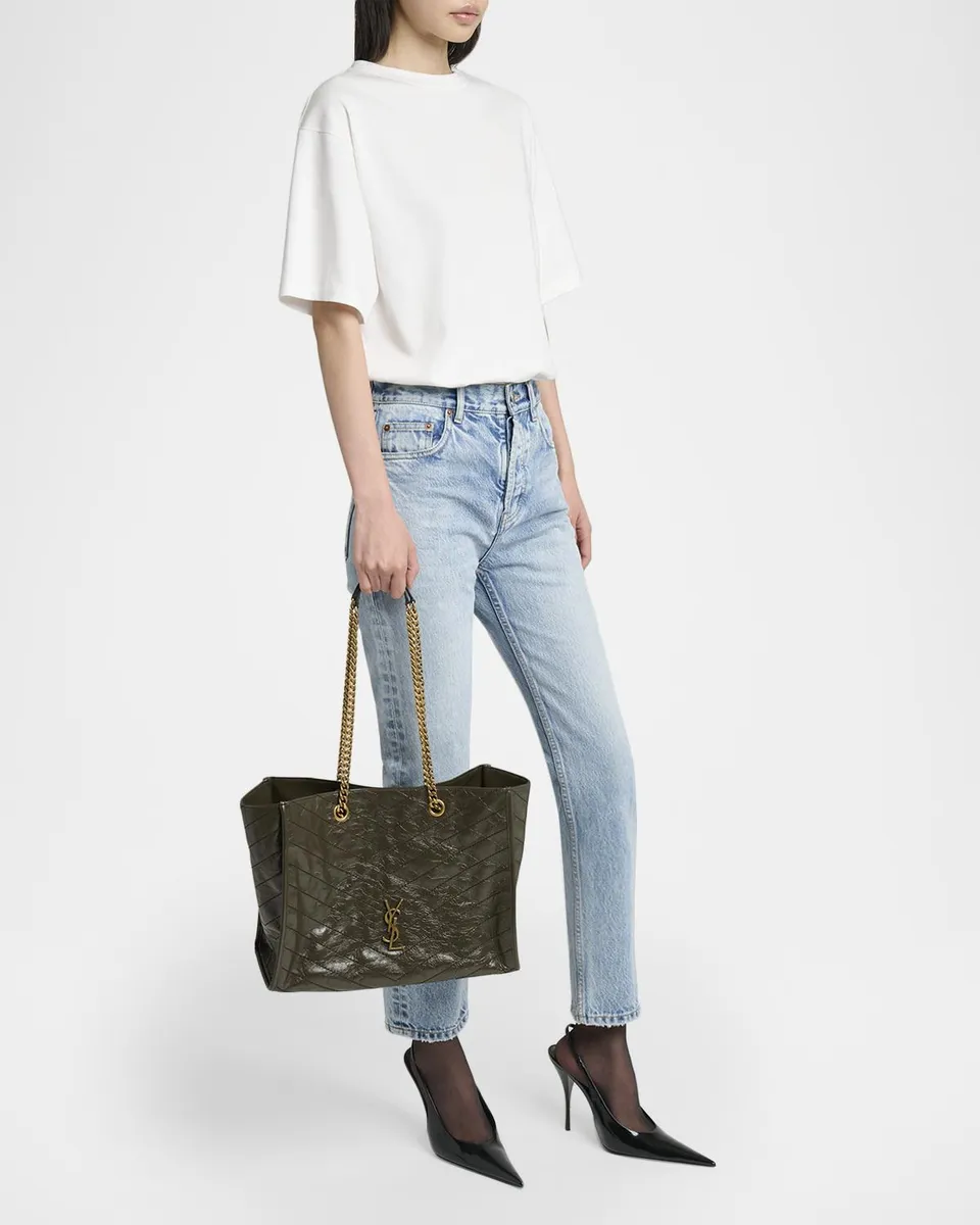 Saint Laurent Niki YSL Chevron Quilted Shopping Tote Bag | Thumbnail 5 Saint Laurent Niki YSL Chevron Quilted Shopping Tote Bag | Thumbnail 5