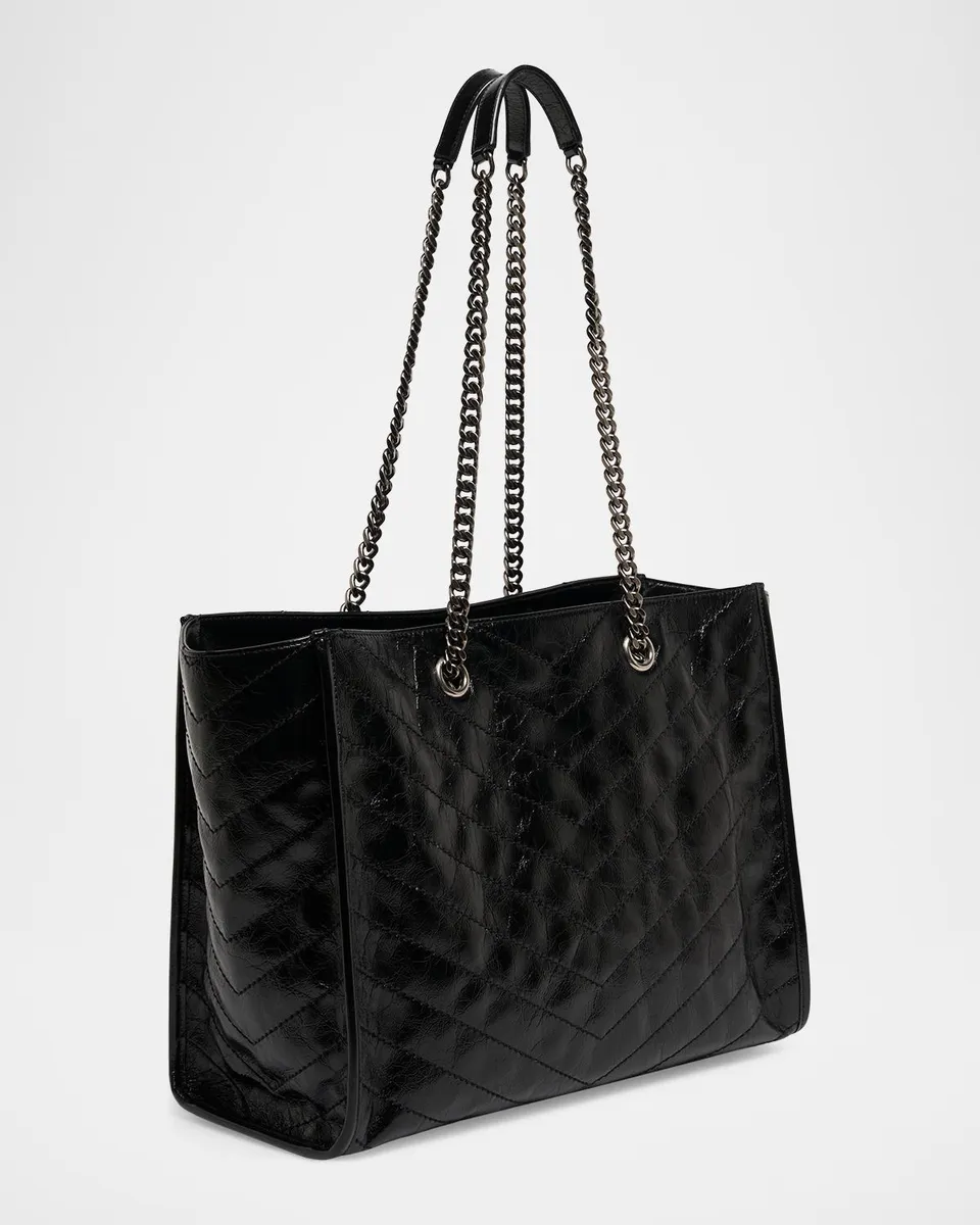 Saint Laurent Niki YSL Chevron Quilted Shopping Tote Bag | Thumbnail 3 Saint Laurent Niki YSL Chevron Quilted Shopping Tote Bag | Thumbnail 3
