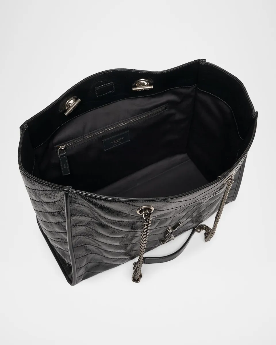 Saint Laurent Niki YSL Chevron Quilted Shopping Tote Bag | Thumbnail 4 Saint Laurent Niki YSL Chevron Quilted Shopping Tote Bag | Thumbnail 4