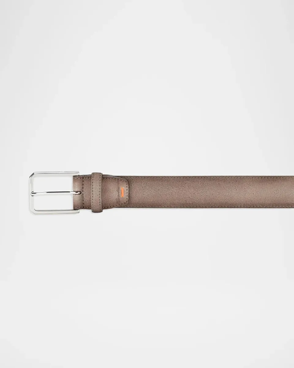 Santoni Men's Burnished Suede Belt | Thumbnail 3 Santoni Men's Burnished Suede Belt | Thumbnail 3