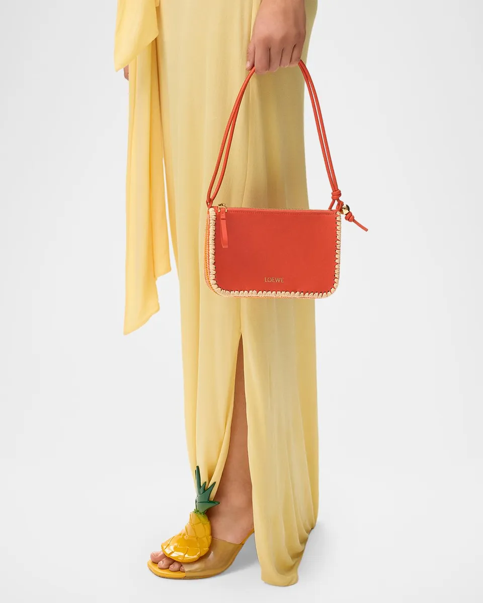 Loewe x Paula's Ibiza Rio Leather & Striped Raffia Shoulder Bag | Thumbnail 2