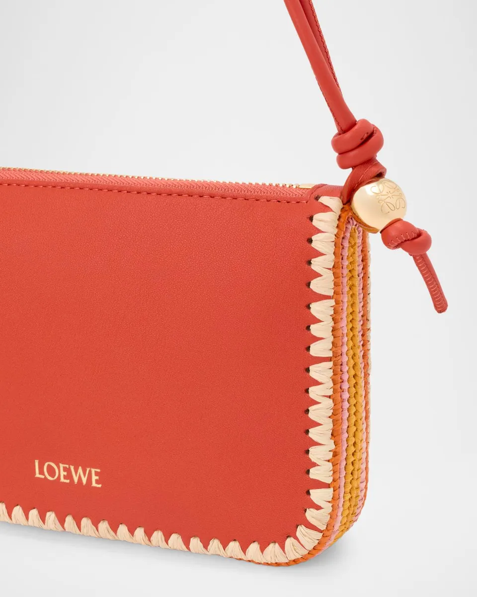 Loewe x Paula's Ibiza Rio Leather & Striped Raffia Shoulder Bag | Thumbnail 6