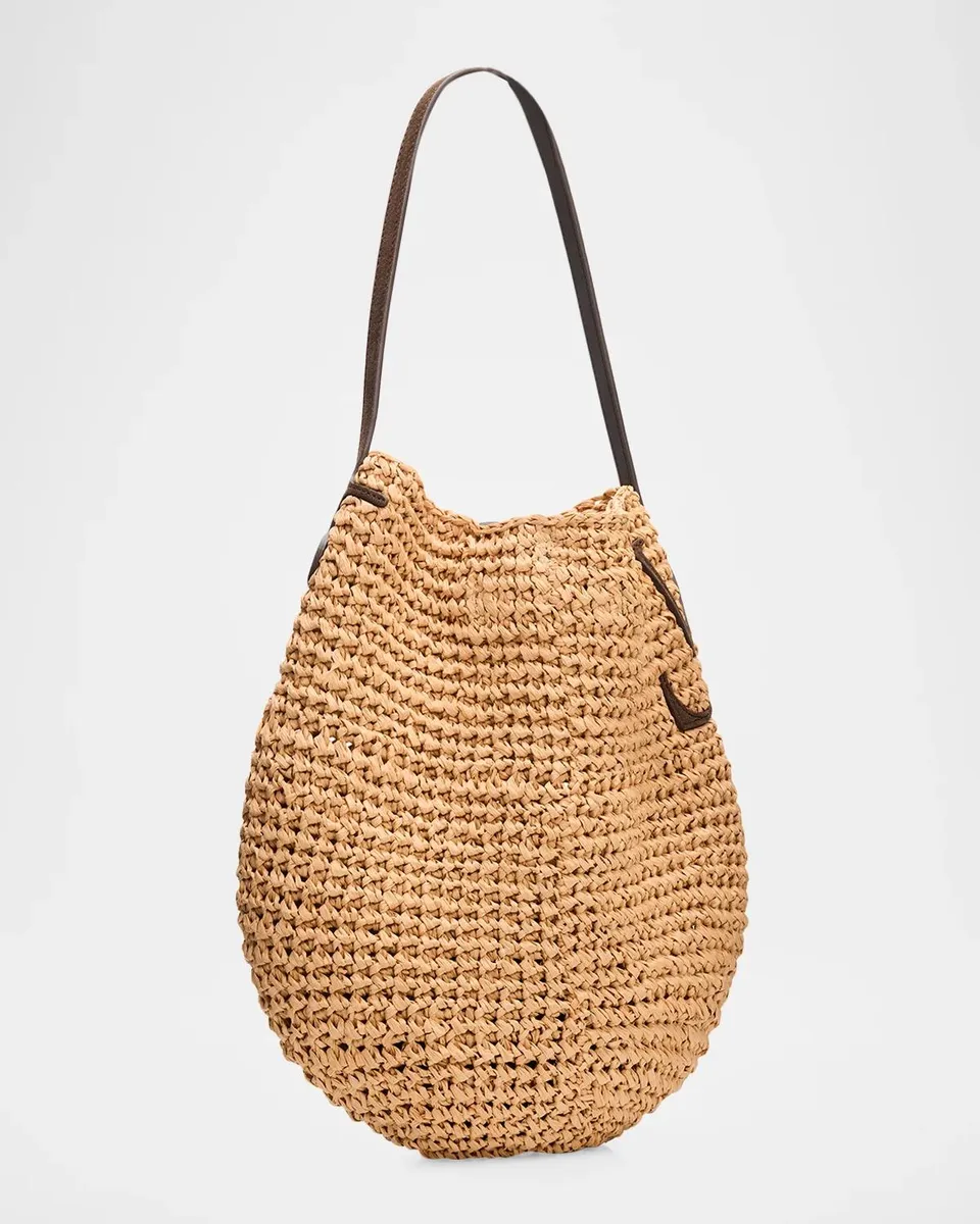 JW Anderson Small Bulb Crochet Raffia Shopper Tote Bag | Thumbnail 3