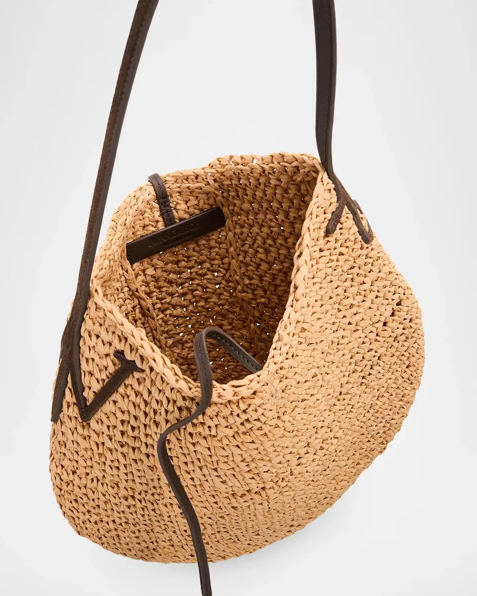 JW Anderson Small Bulb Crochet Raffia Shopper Tote Bag | Thumbnail 4