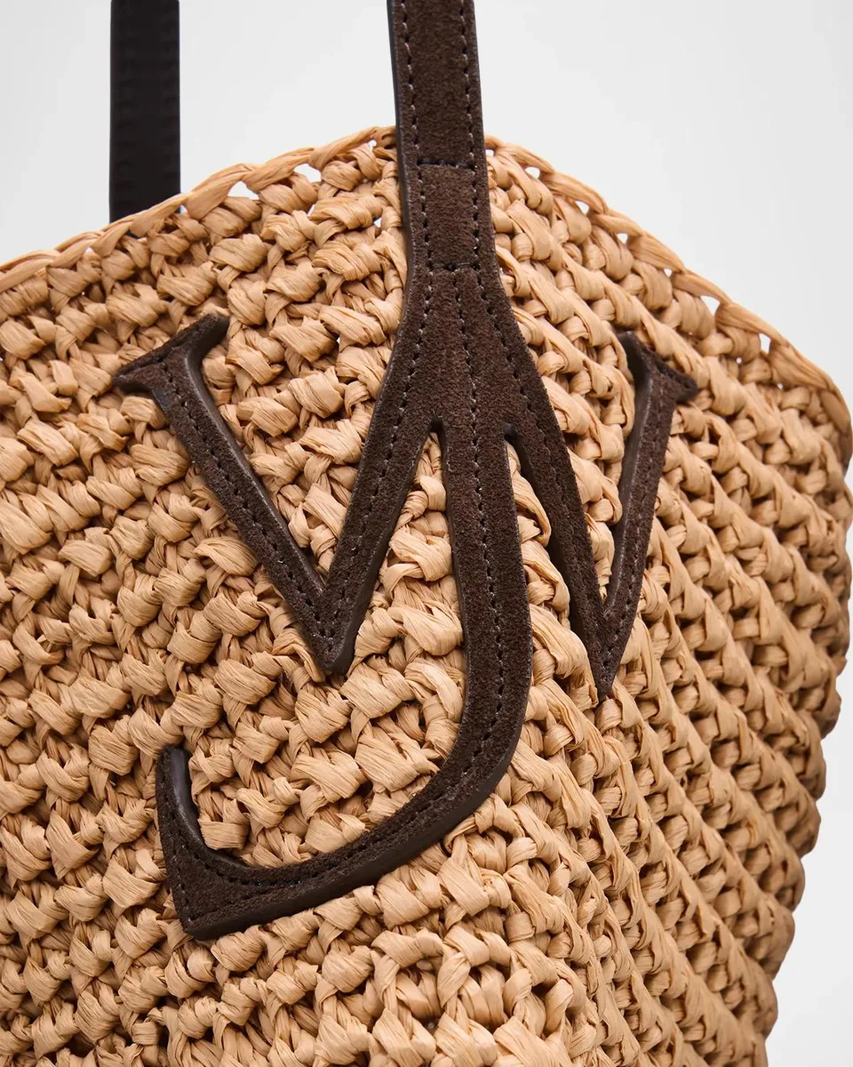 JW Anderson Small Bulb Crochet Raffia Shopper Tote Bag | Thumbnail 6