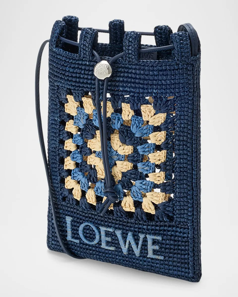 Loewe x Paula's Ibiza Crochet Raffia Pocket Crossbody Bag | Thumbnail 3