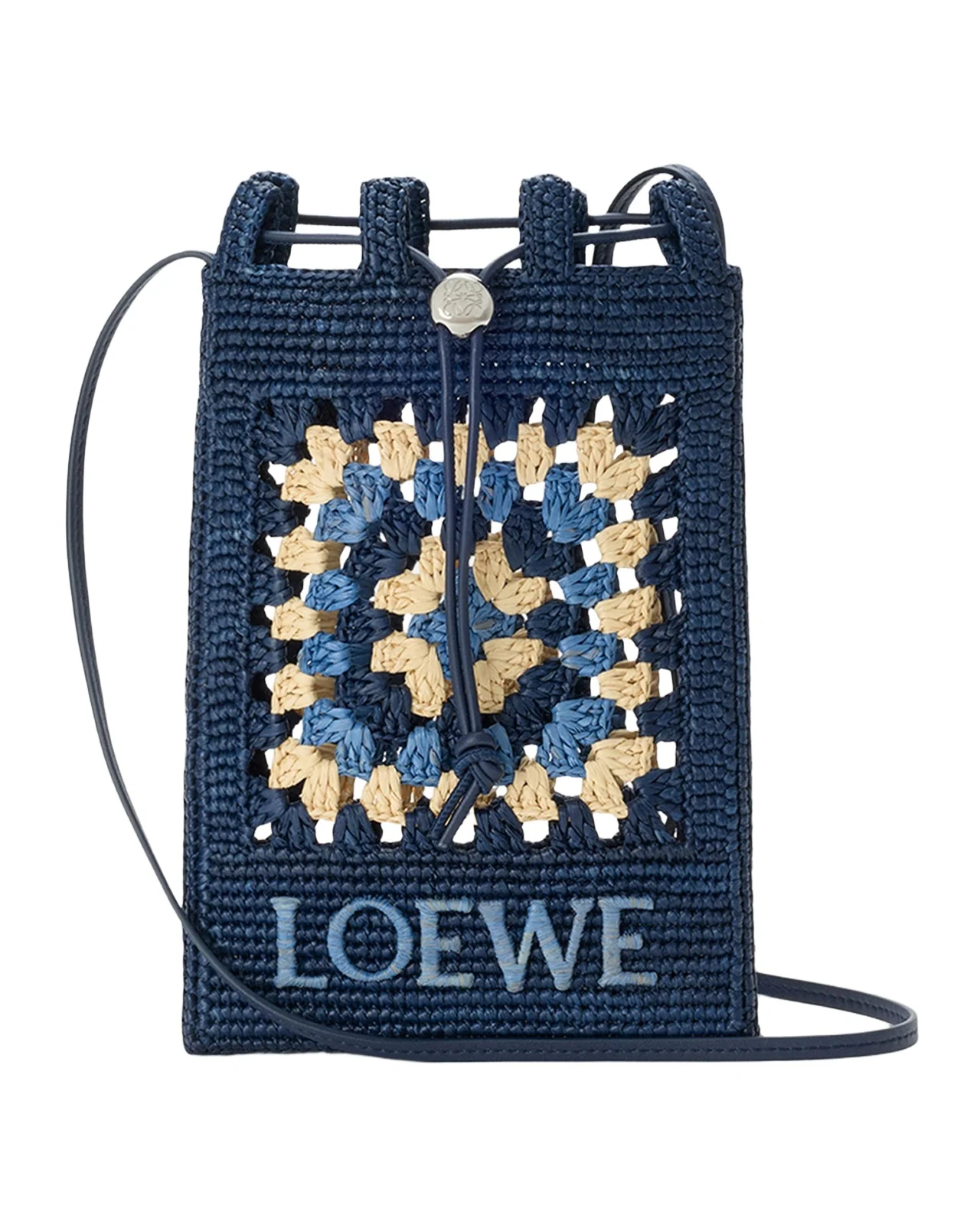 x Paula's Ibiza Crochet Raffia Pocket Crossbody Bag