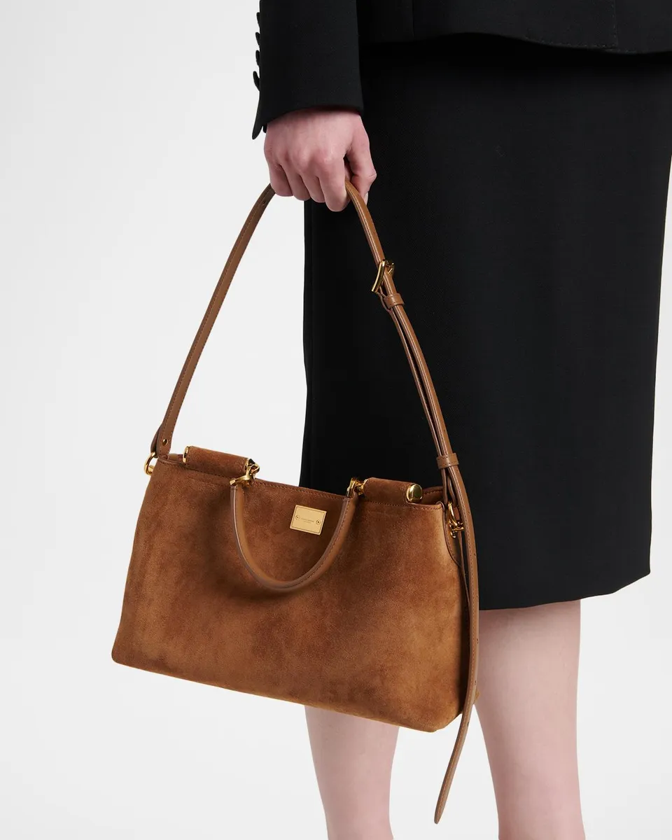 Dolce & Gabbana Vittoria Suede Shoulder Bag | Thumbnail 2 Dolce & Gabbana Vittoria Suede Shoulder Bag | Thumbnail 2