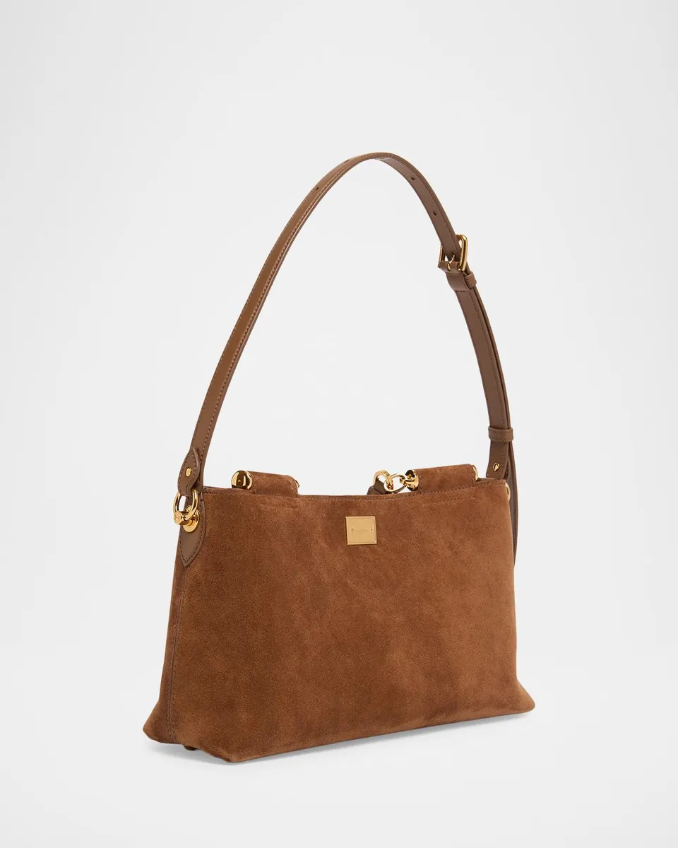 Dolce & Gabbana Vittoria Suede Shoulder Bag | Thumbnail 3 Dolce & Gabbana Vittoria Suede Shoulder Bag | Thumbnail 3