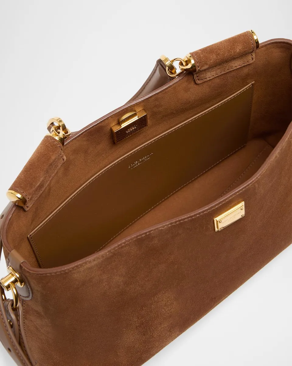 Dolce & Gabbana Vittoria Suede Shoulder Bag | Thumbnail 4 Dolce & Gabbana Vittoria Suede Shoulder Bag | Thumbnail 4