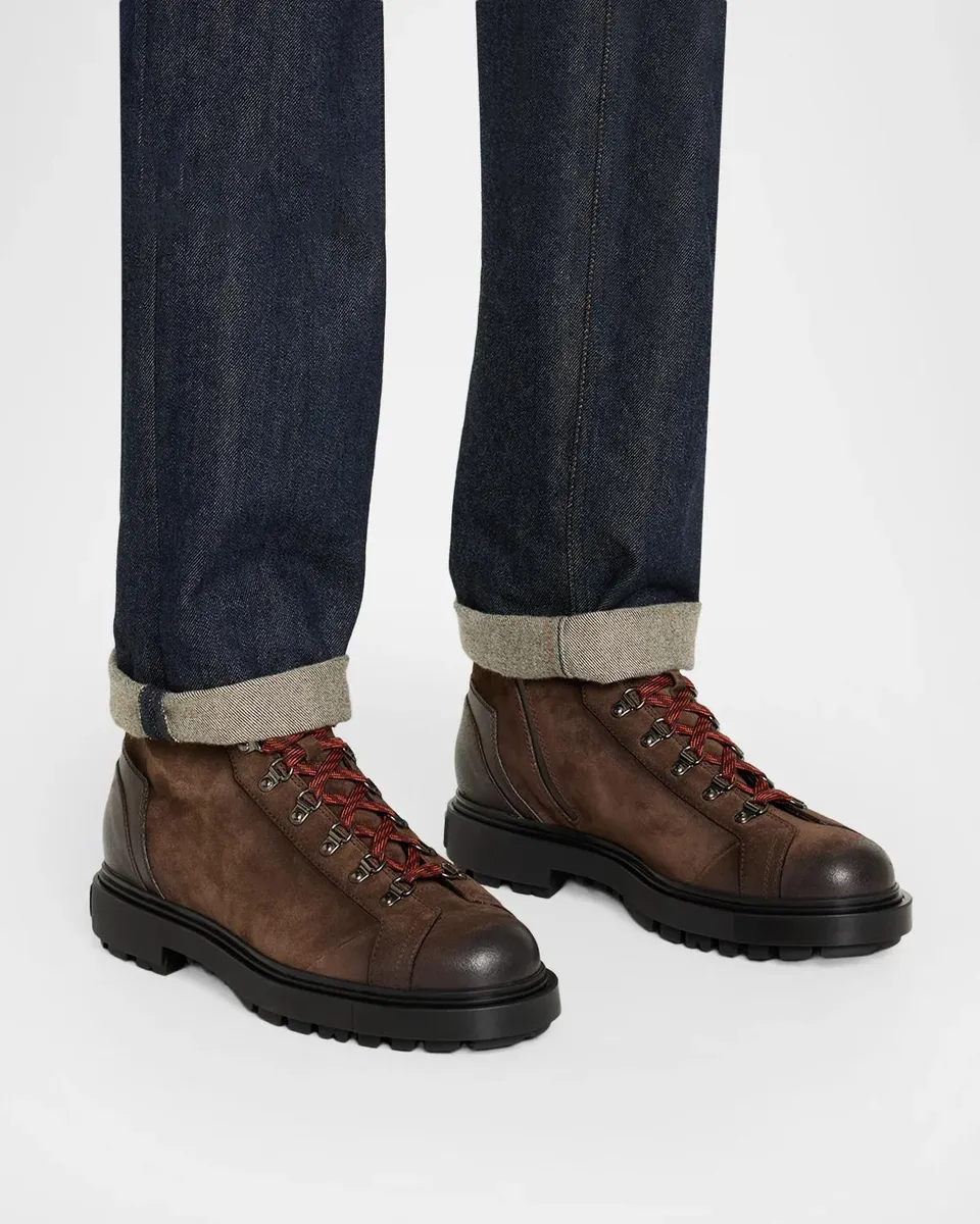 Santoni Men's Suede Hiking Boots | Thumbnail 2 Santoni Men's Suede Hiking Boots | Thumbnail 2