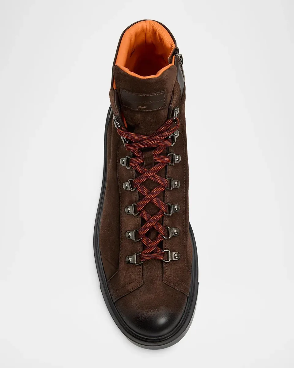 Santoni Men's Suede Hiking Boots | Thumbnail 5 Santoni Men's Suede Hiking Boots | Thumbnail 5