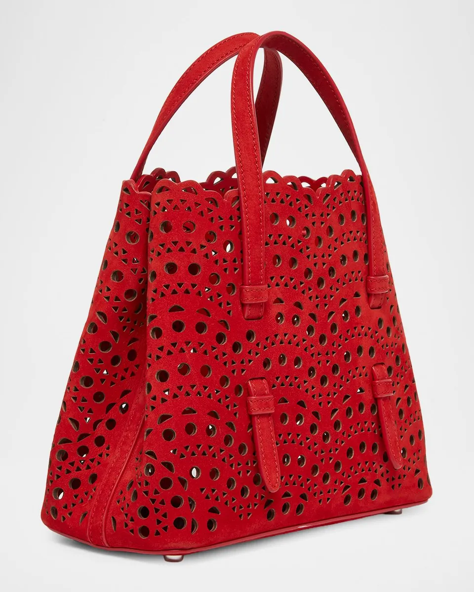 Alaïa Mina 20 Top-Handle Bag in Perforated Suede | Thumbnail 3 Alaïa Mina 20 Top-Handle Bag in Perforated Suede | Thumbnail 3