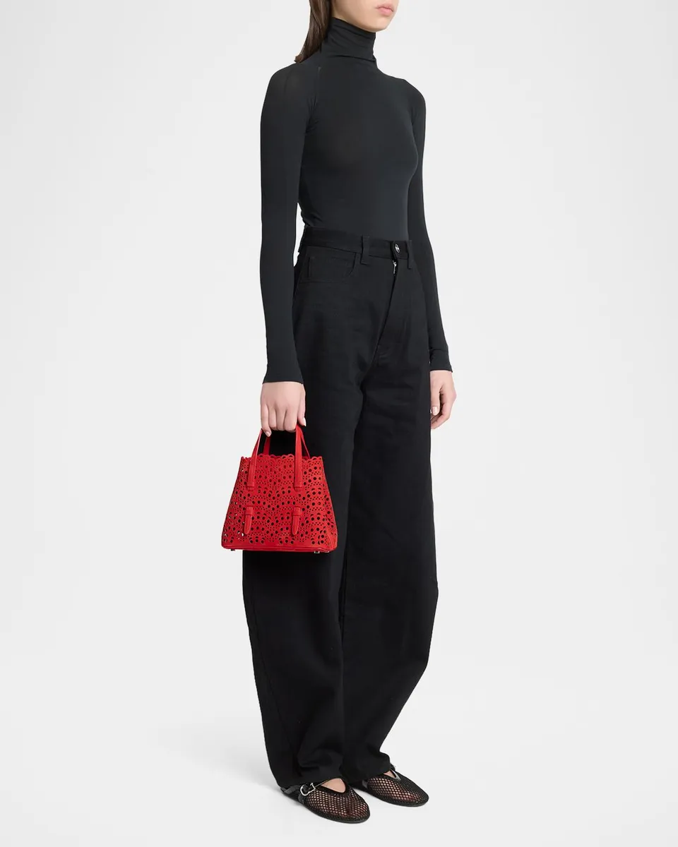 Alaïa Mina 20 Top-Handle Bag in Perforated Suede | Thumbnail 5 Alaïa Mina 20 Top-Handle Bag in Perforated Suede | Thumbnail 5