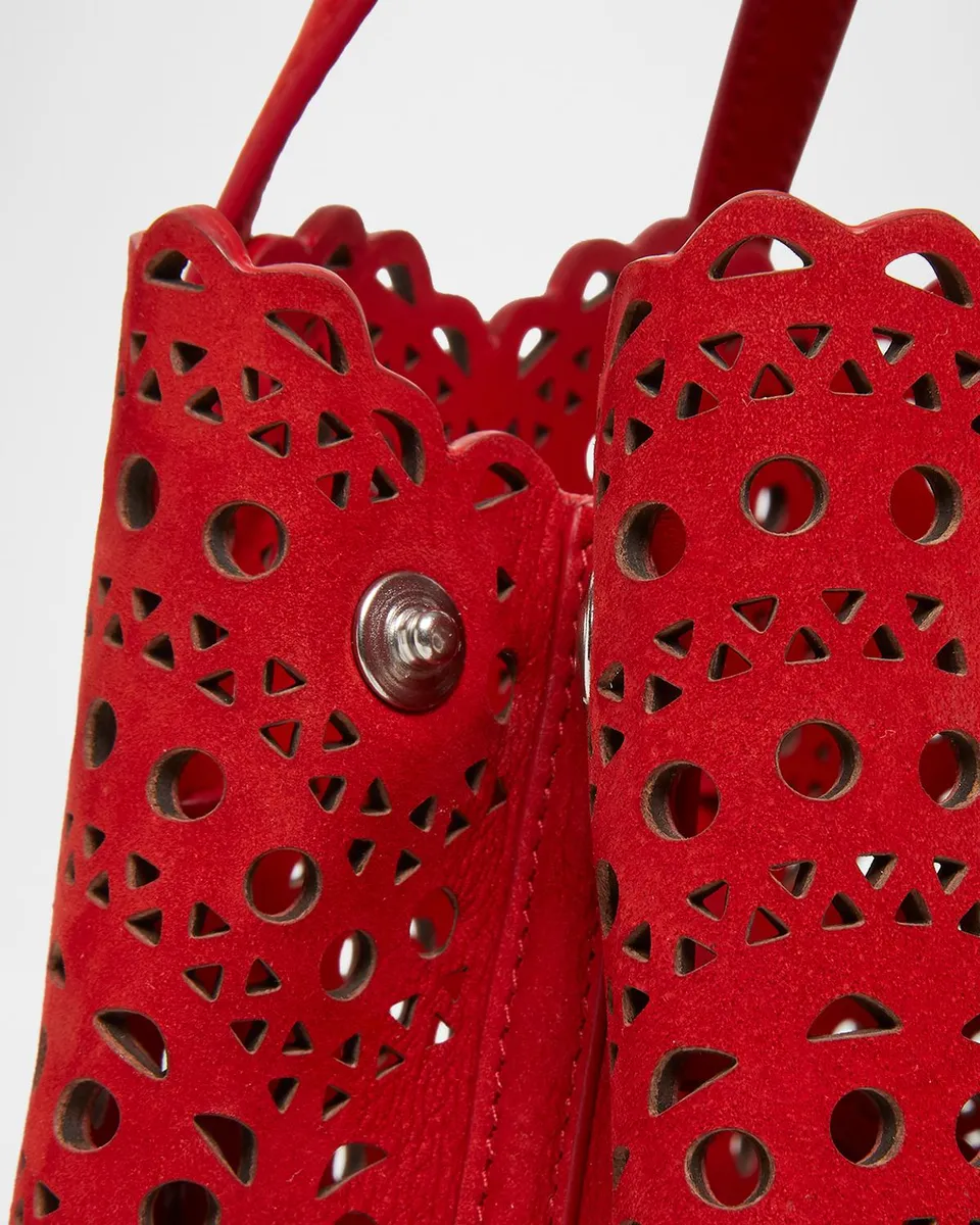 Alaïa Mina 20 Top-Handle Bag in Perforated Suede | Thumbnail 6 Alaïa Mina 20 Top-Handle Bag in Perforated Suede | Thumbnail 6