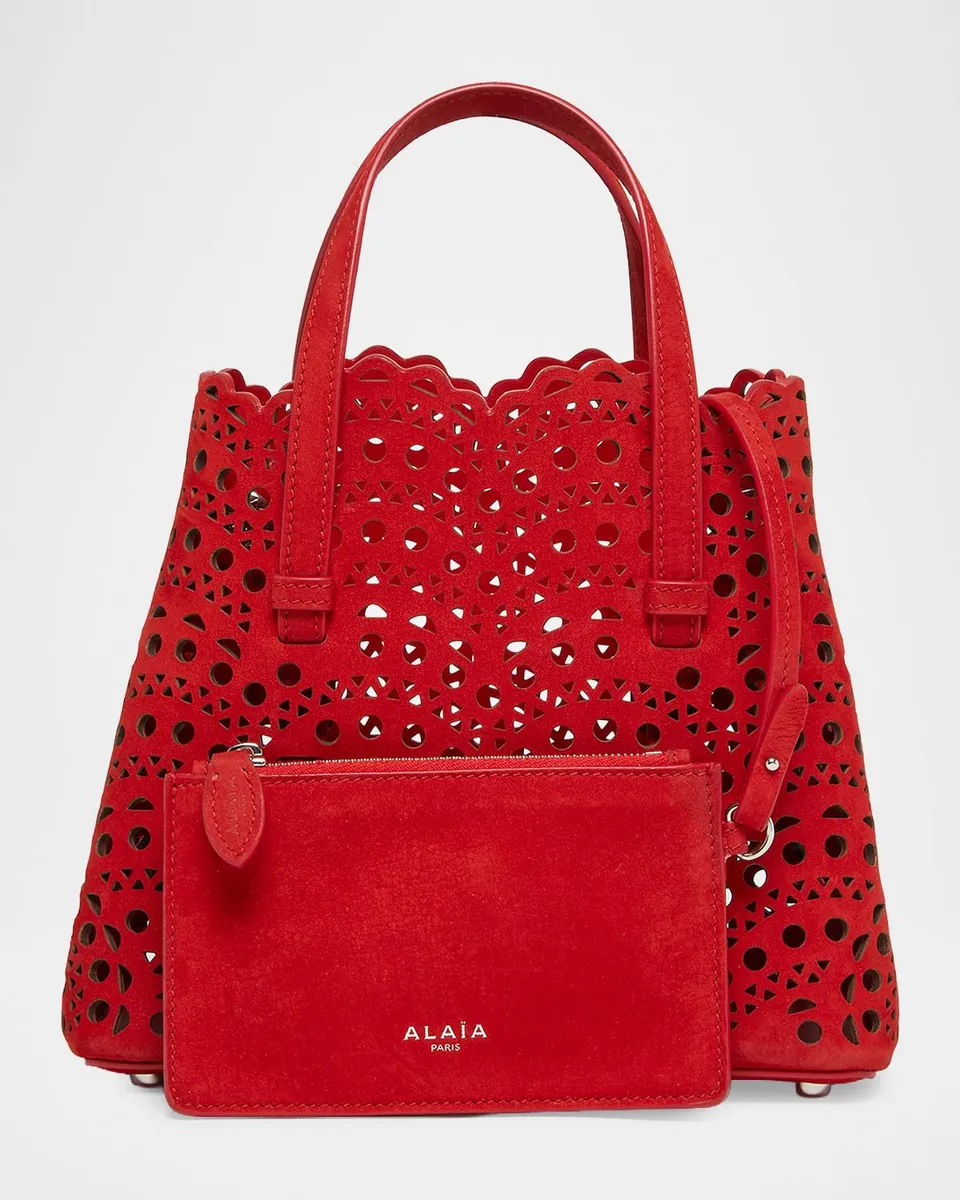 Alaïa Mina 20 Top-Handle Bag in Perforated Suede | Thumbnail 7 Alaïa Mina 20 Top-Handle Bag in Perforated Suede | Thumbnail 7