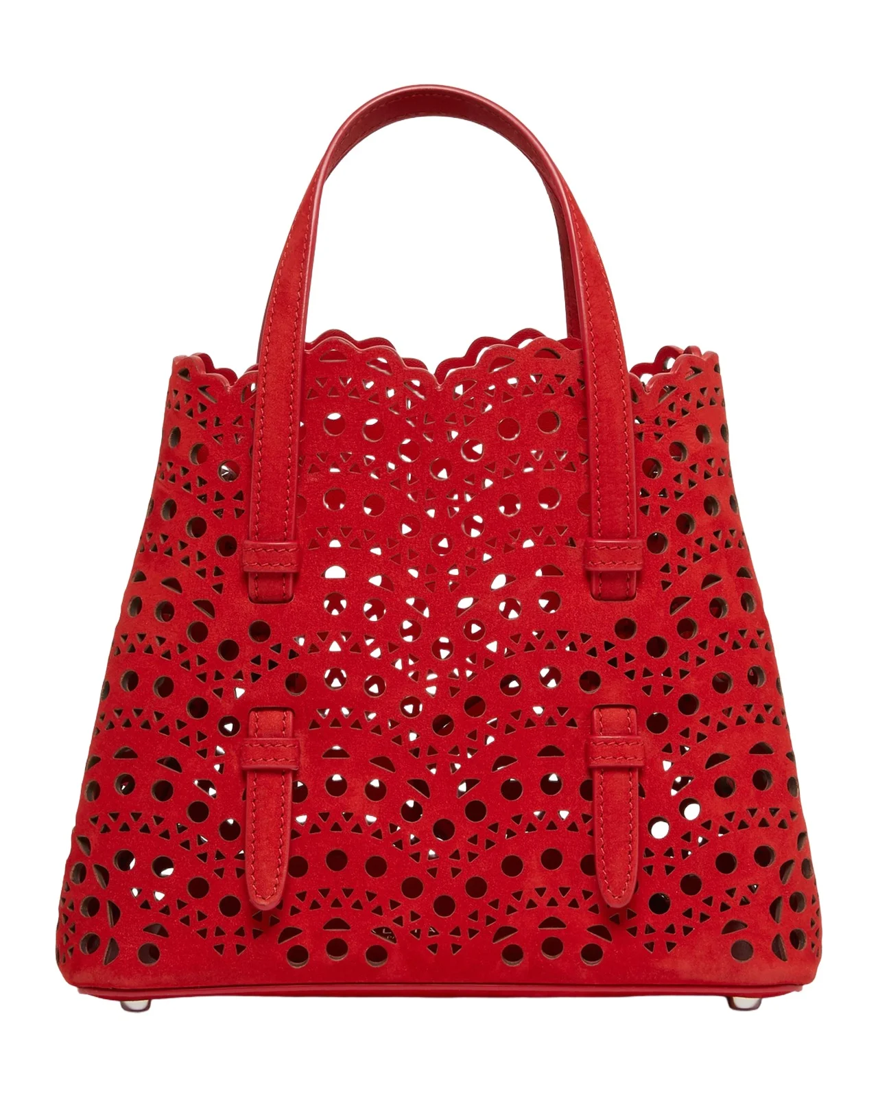 Mina 20 Top-Handle Bag in Perforated Suede Mina 20 Top-Handle Bag in Perforated Suede
