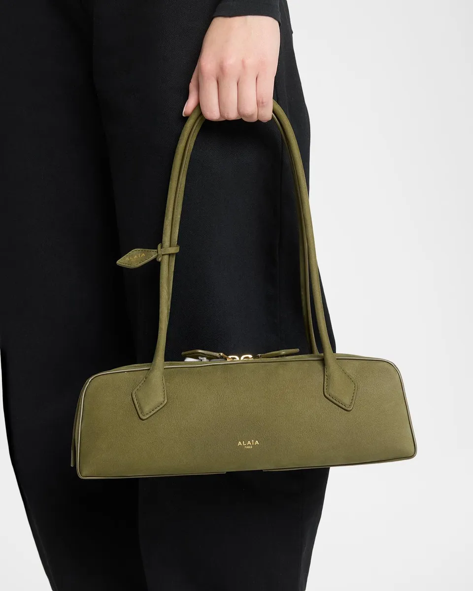 ALAÏA Le Teckel Medium Suede Shoulder Bag | Thumbnail 2 ALAÏA Le Teckel Medium Suede Shoulder Bag | Thumbnail 2
