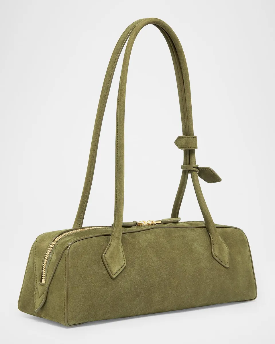 ALAÏA Le Teckel Medium Suede Shoulder Bag | Thumbnail 3 ALAÏA Le Teckel Medium Suede Shoulder Bag | Thumbnail 3