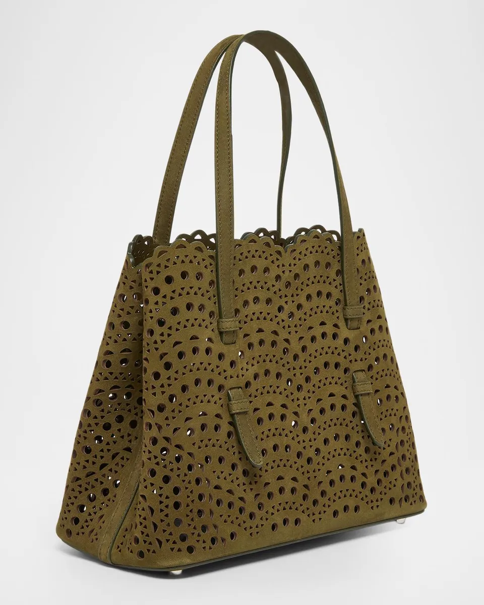 Alaïa Mina 20 Top-Handle Bag in Perforated Suede | Thumbnail 3 Alaïa Mina 20 Top-Handle Bag in Perforated Suede | Thumbnail 3