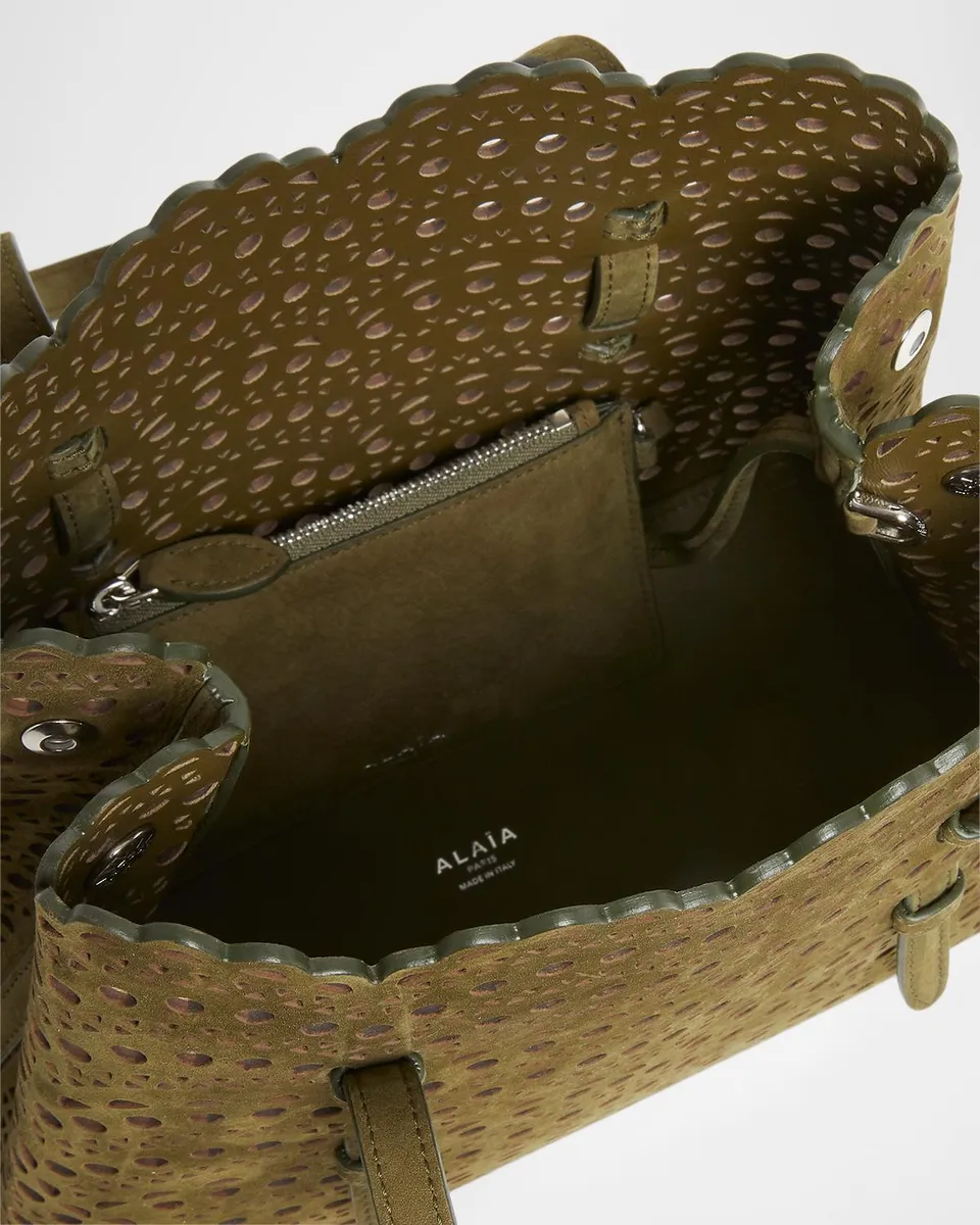 Alaïa Mina 20 Top-Handle Bag in Perforated Suede | Thumbnail 4 Alaïa Mina 20 Top-Handle Bag in Perforated Suede | Thumbnail 4