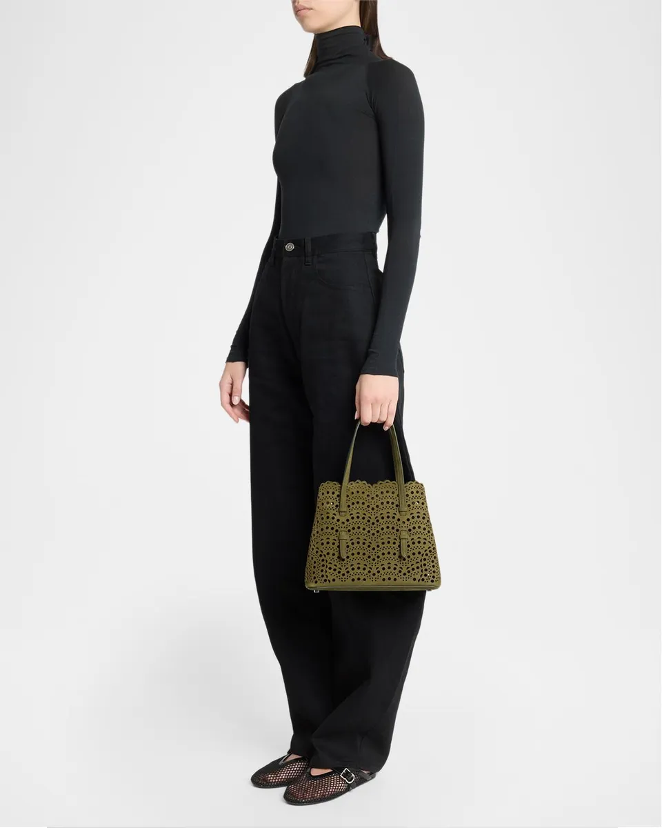 Alaïa Mina 20 Top-Handle Bag in Perforated Suede | Thumbnail 5 Alaïa Mina 20 Top-Handle Bag in Perforated Suede | Thumbnail 5
