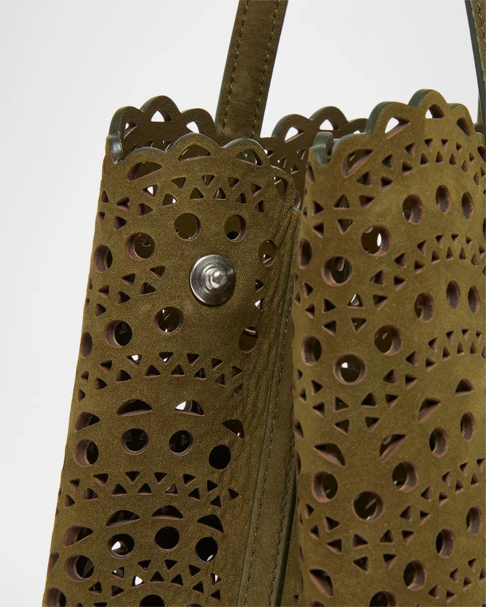 Alaïa Mina 20 Top-Handle Bag in Perforated Suede | Thumbnail 6 Alaïa Mina 20 Top-Handle Bag in Perforated Suede | Thumbnail 6