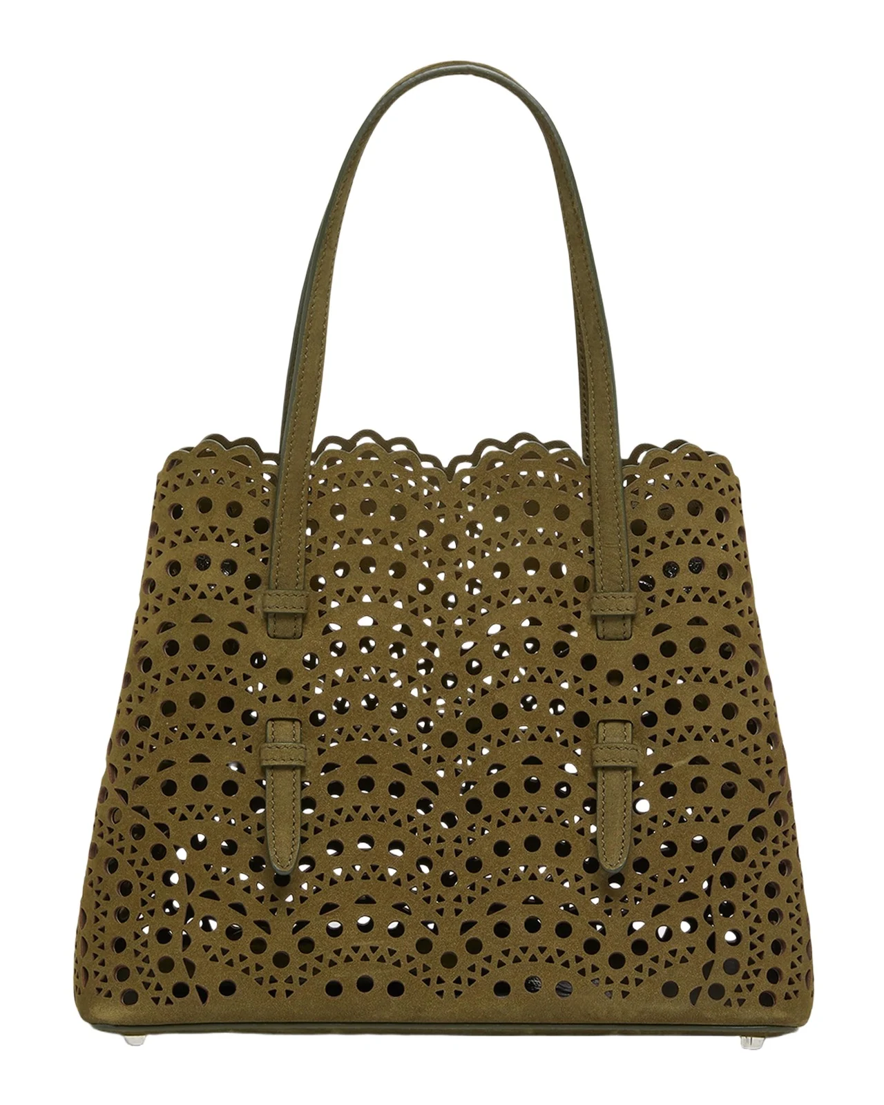 Mina 20 Top-Handle Bag in Perforated Suede Mina 20 Top-Handle Bag in Perforated Suede