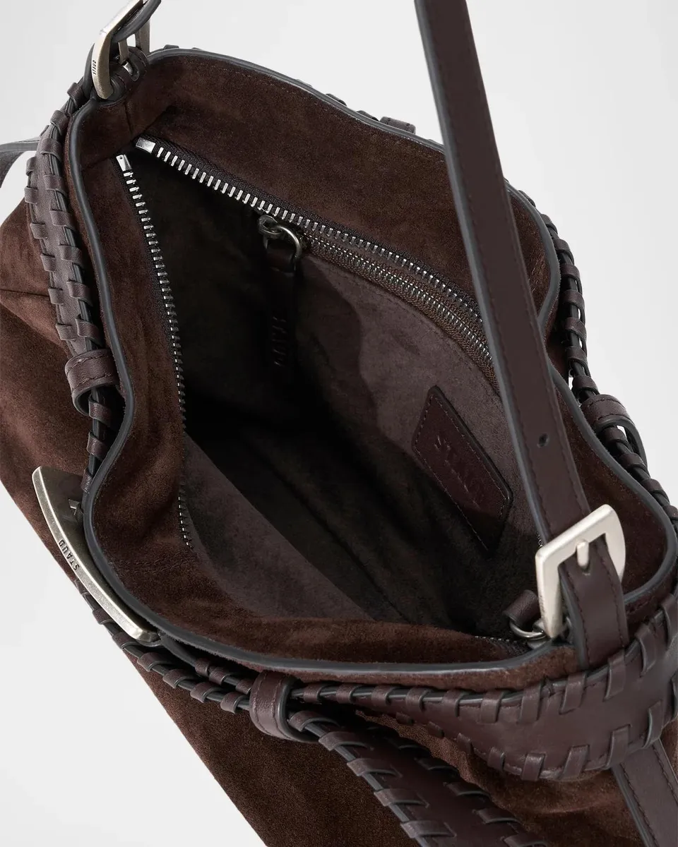 Staud Brooklyn Buckled Suede Shoulder Bag | Thumbnail 3