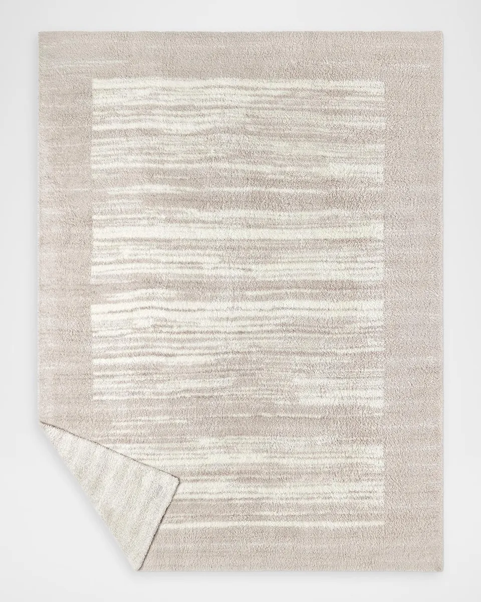 Barefoot Dreams CozyChic Space Dye Border Throw, 54" x 72" | Thumbnail 2