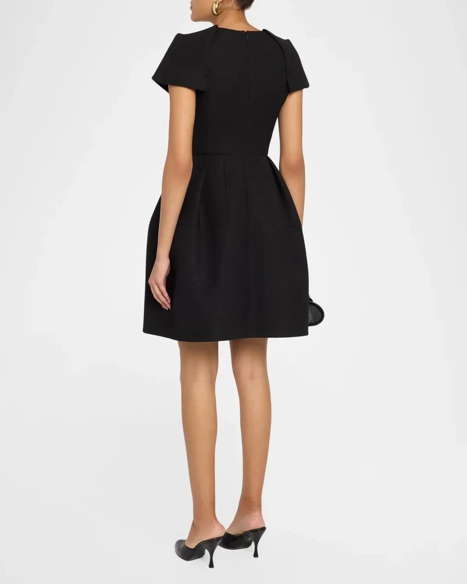 Dice Kayek Pleated Cap-Sleeve Fit-&-Flare Mini Dress | Thumbnail 3 Dice Kayek Pleated Cap-Sleeve Fit-&-Flare Mini Dress | Thumbnail 3