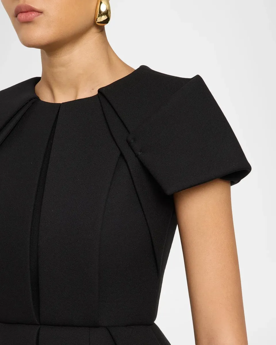 Dice Kayek Pleated Cap-Sleeve Fit-&-Flare Mini Dress | Thumbnail 5 Dice Kayek Pleated Cap-Sleeve Fit-&-Flare Mini Dress | Thumbnail 5
