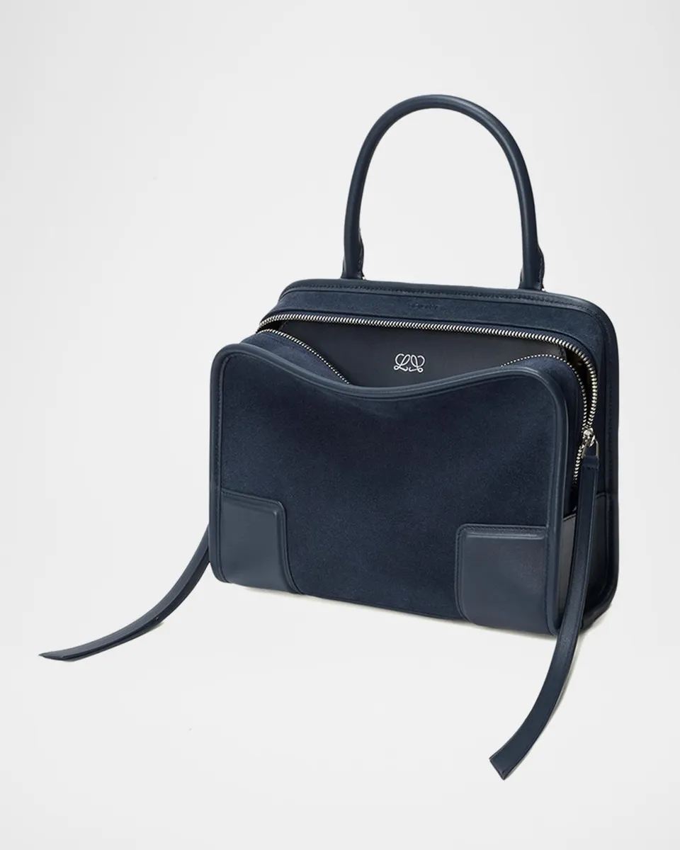 Loewe Amazona 180 Top-Handle Bag in Suede & Leather | Thumbnail 2 Loewe Amazona 180 Top-Handle Bag in Suede & Leather | Thumbnail 2