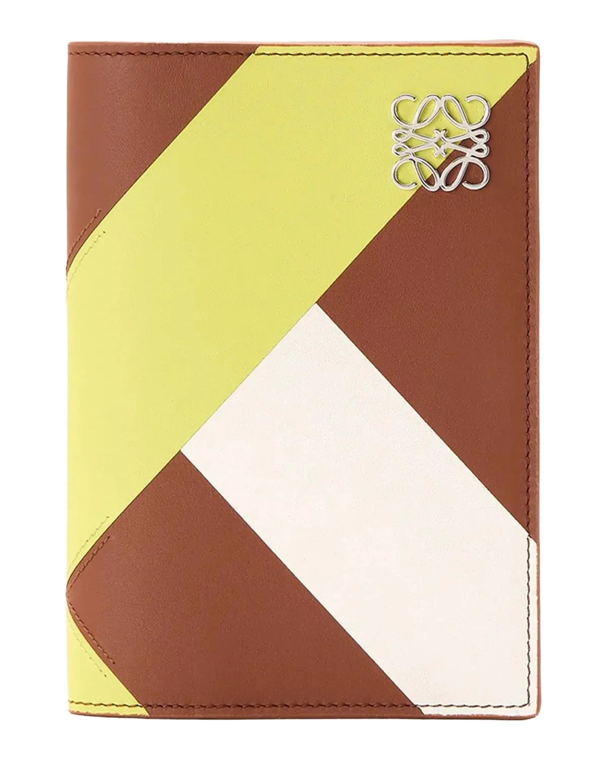 Loewe Anagram Colorblock Passport Cover in Leather