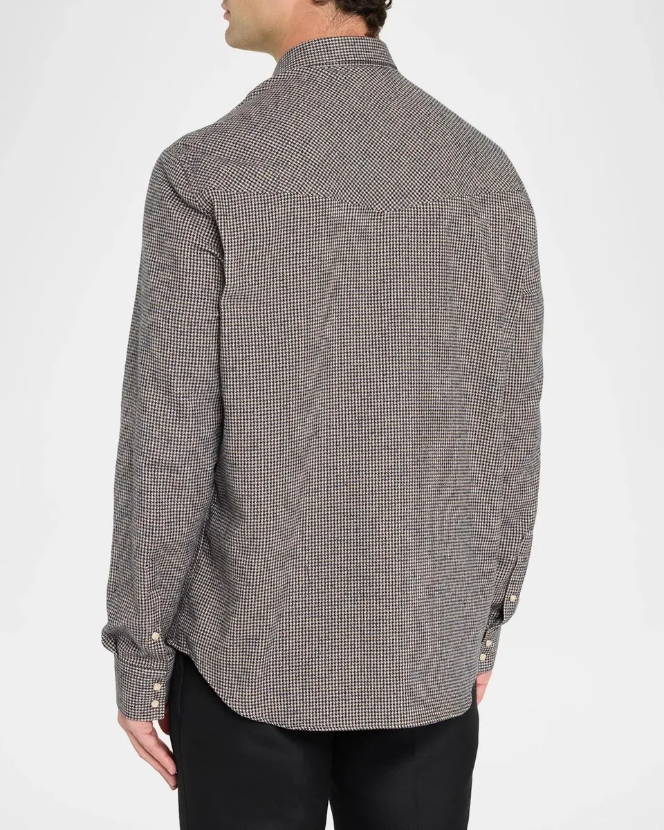 Emporio Armani Houndstooth Cotton-Blend Shirt | Thumbnail 3 Emporio Armani Houndstooth Cotton-Blend Shirt | Thumbnail 3