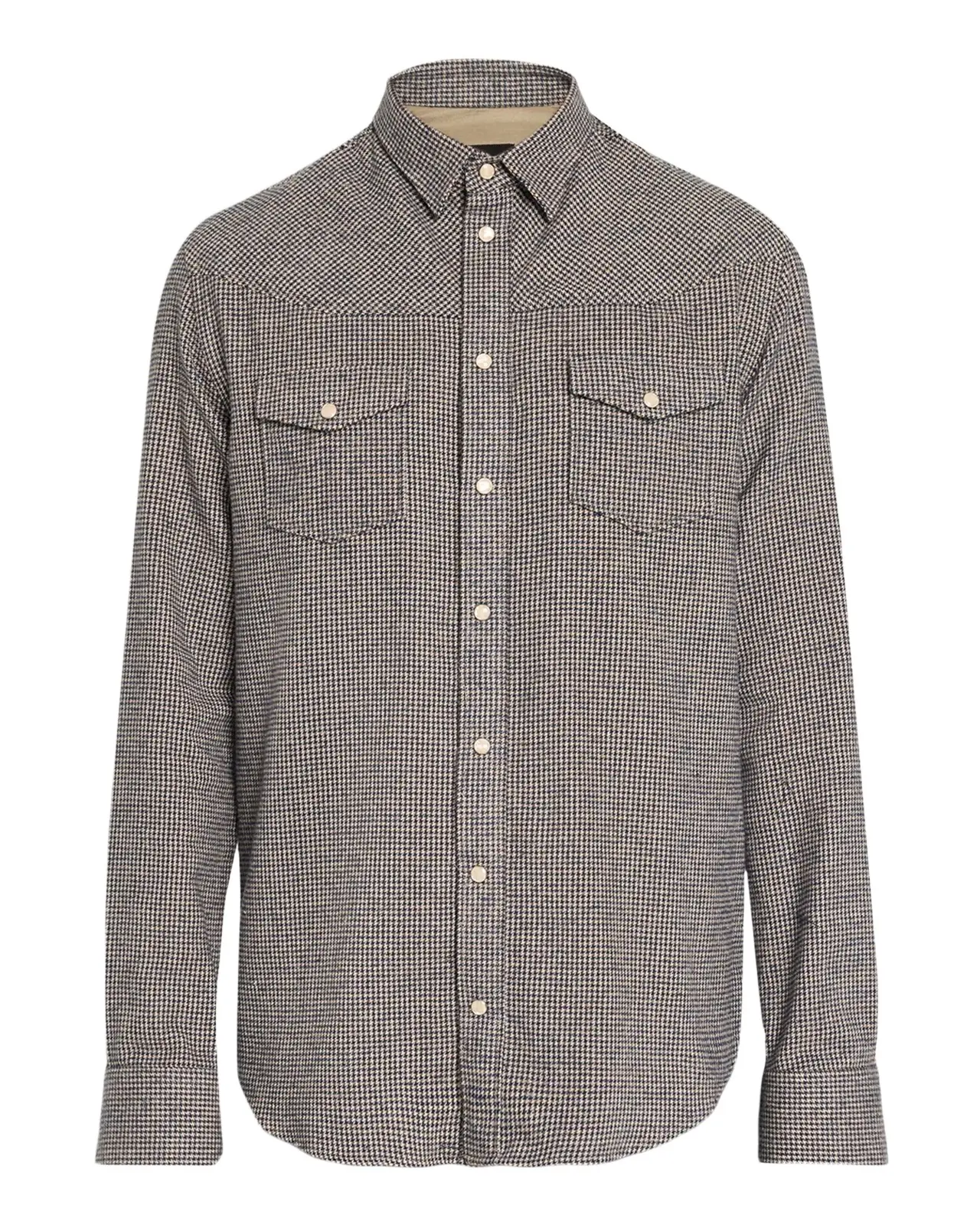 Houndstooth Cotton-Blend Shirt Houndstooth Cotton-Blend Shirt