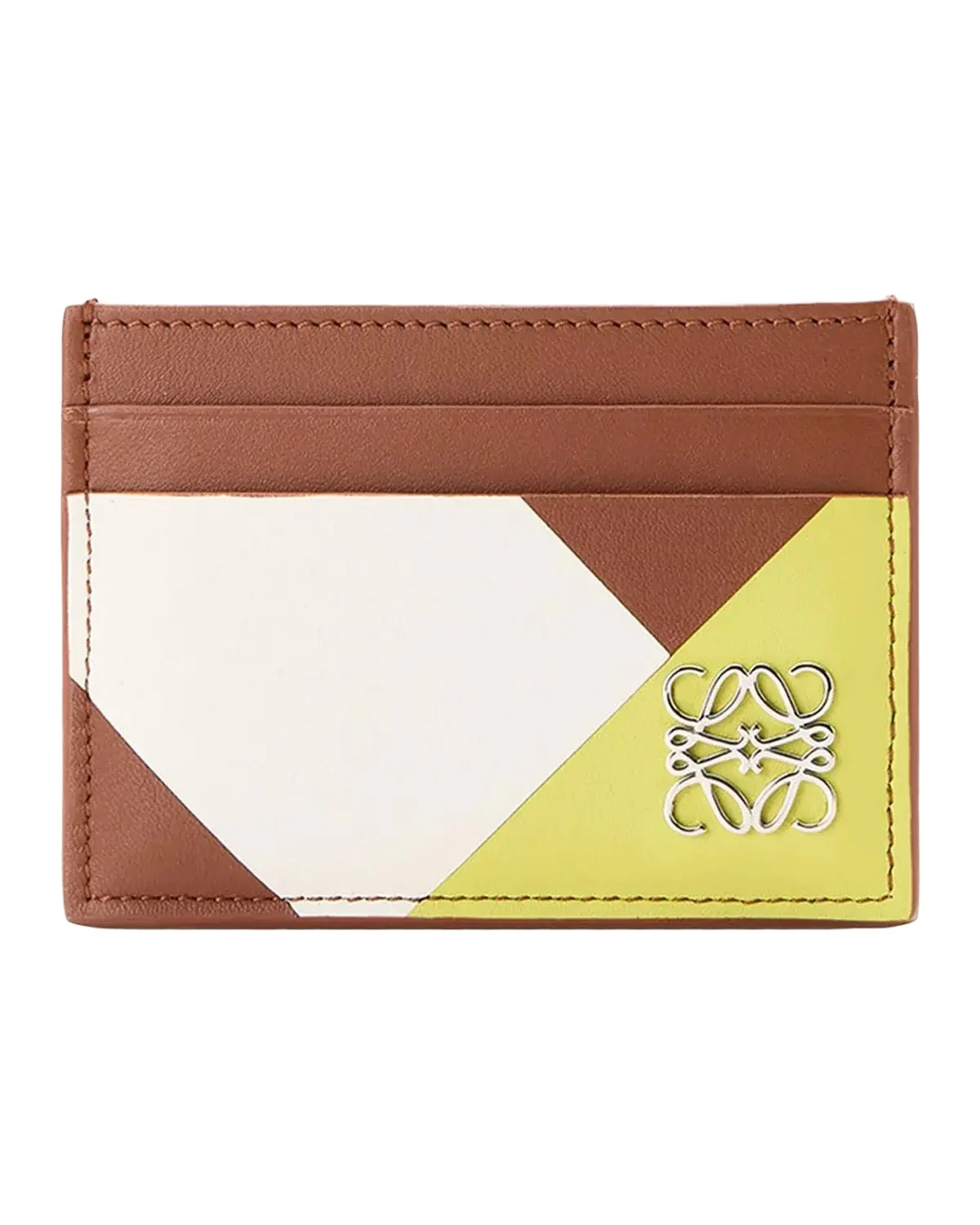 Colorblock Leather Anagram Card Holder